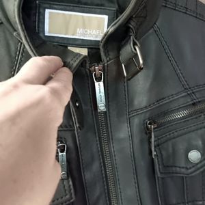 Michael Kors leather jacket small grey